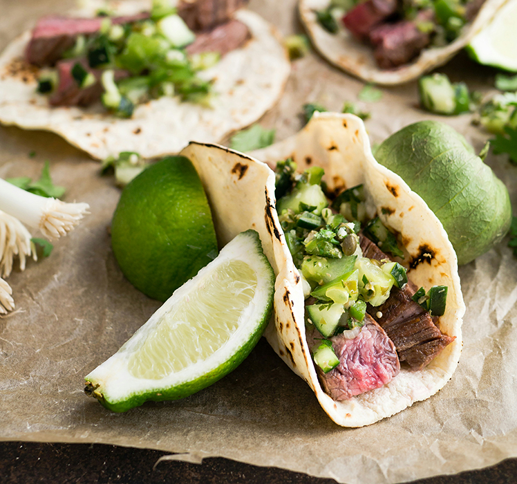 Garlic Lime Steak Tacos